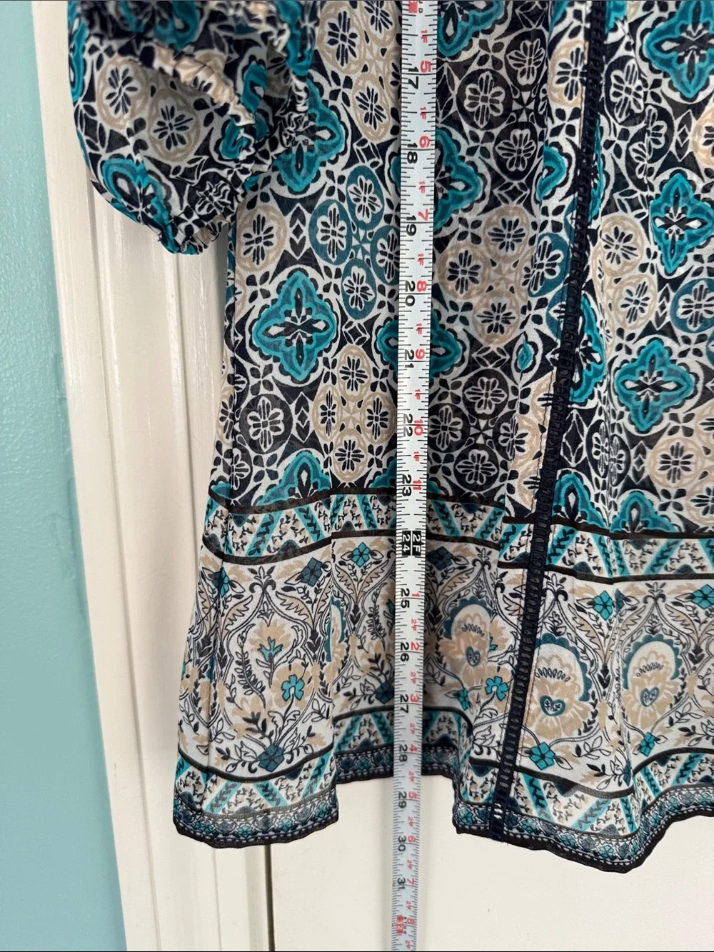 Croft & Barrow Geo Floral Boho tunic - Picture 5 of 9